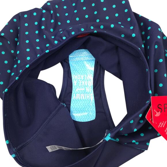 Spanx Shaping Flirty Bikini Swim Bottom Womens 8 Skirted Polka Dot UPF 50 - Picture 4 of 11